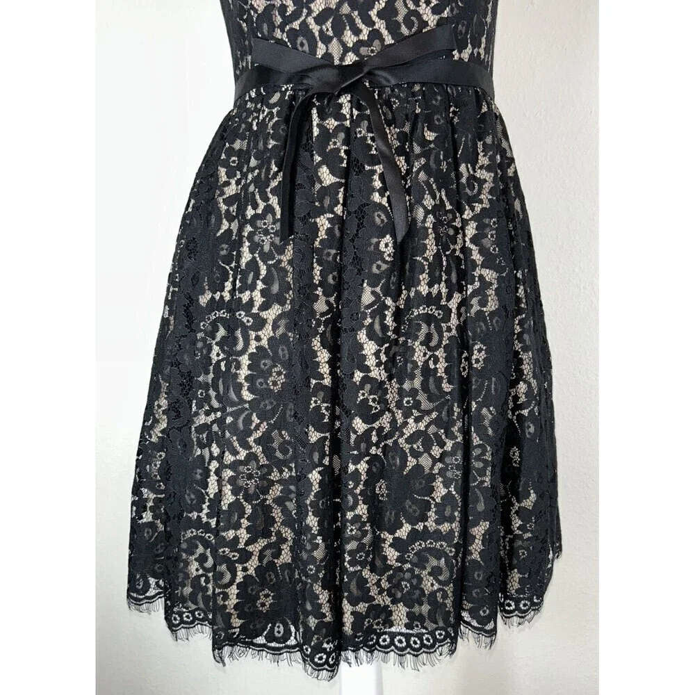 Robert Rodriguez Neiman Marcus Target Black Lace Strapless Cocktail Dress Size 6 - Picture 12 of 14